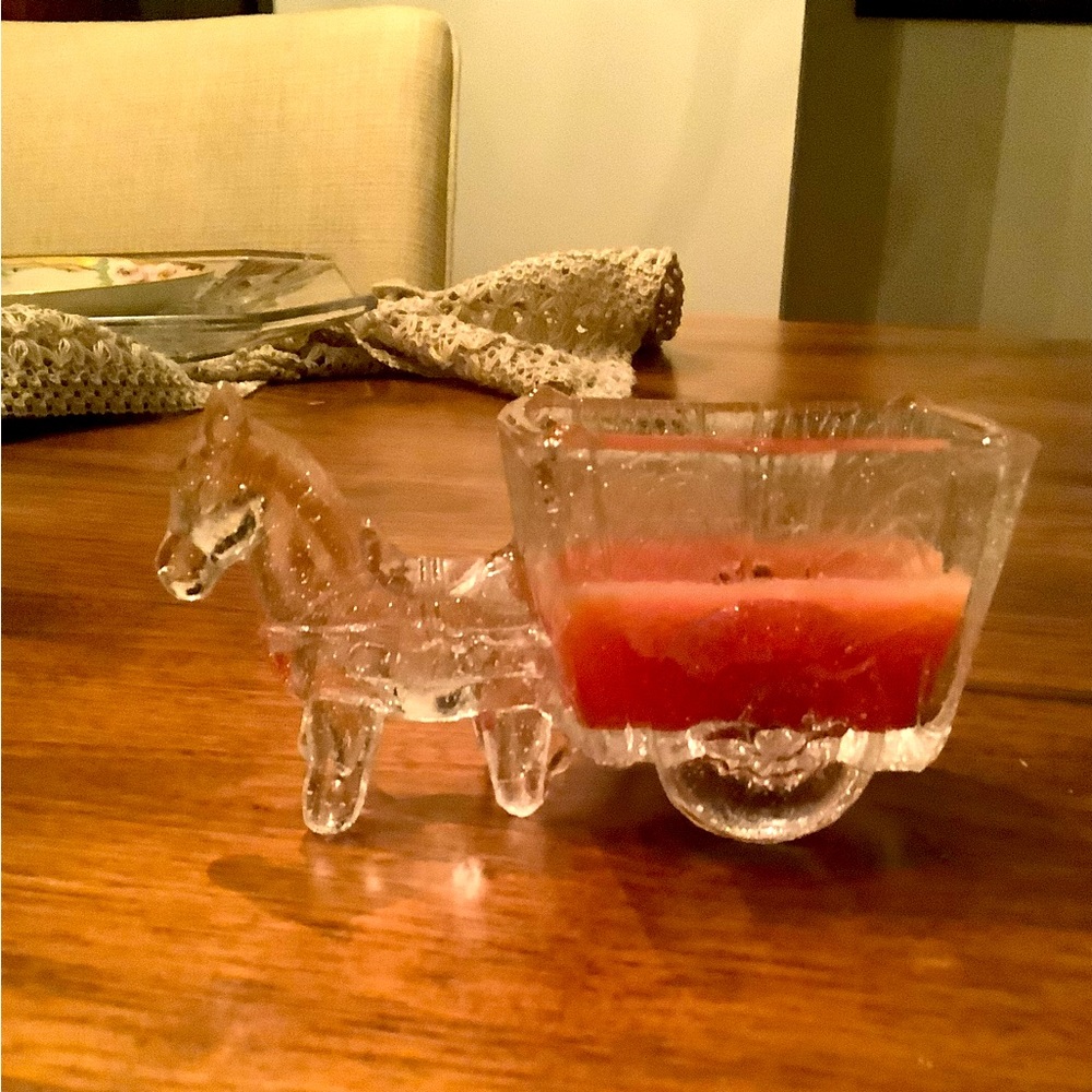 VTG pressed glass donkey and cart